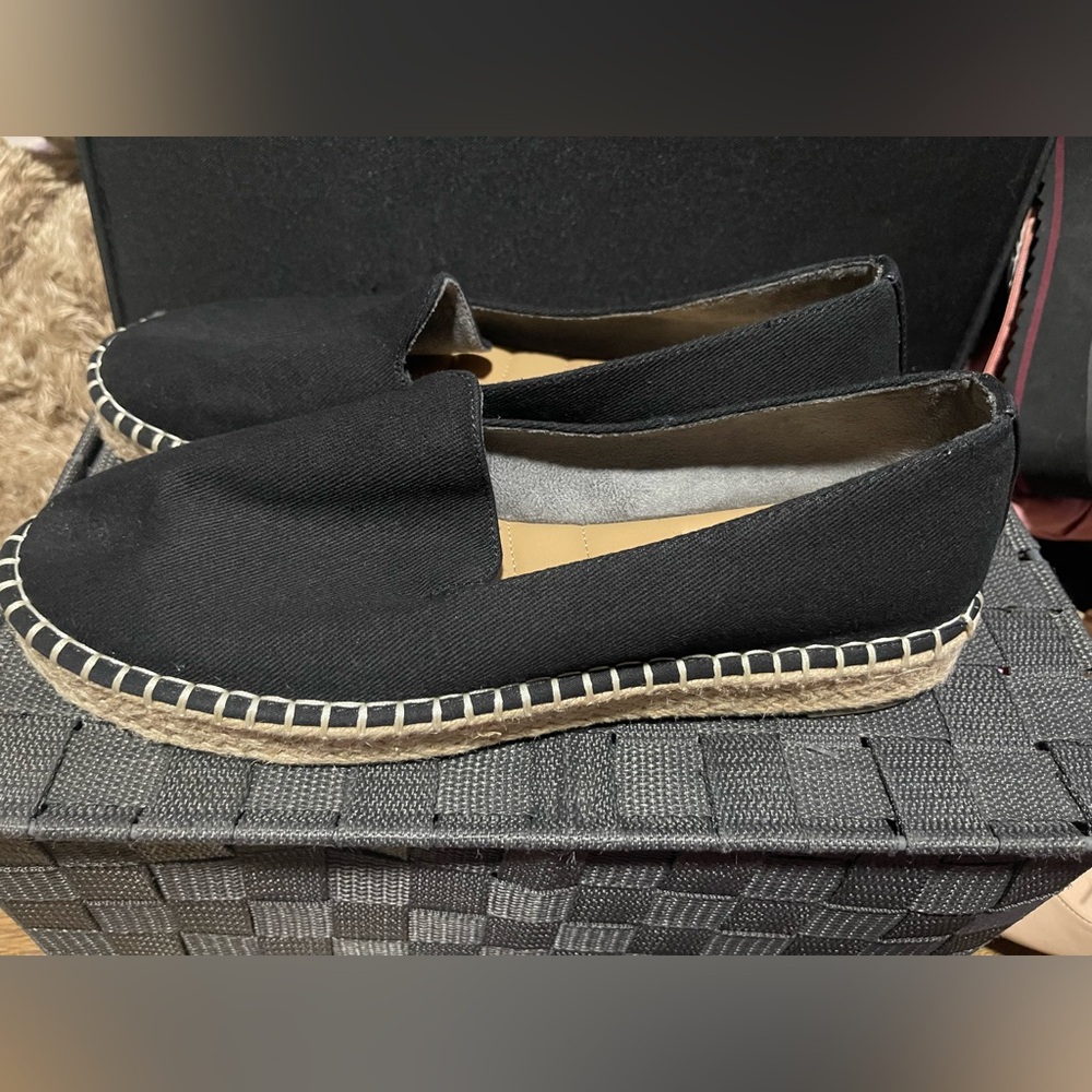 Joie Black Canvas Espadrille Slip-Ons